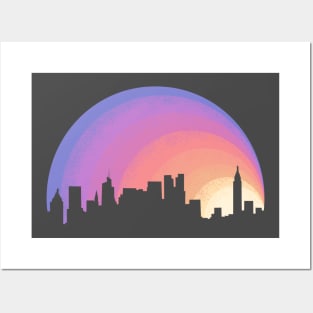 New York City Sunset Skyline Posters and Art